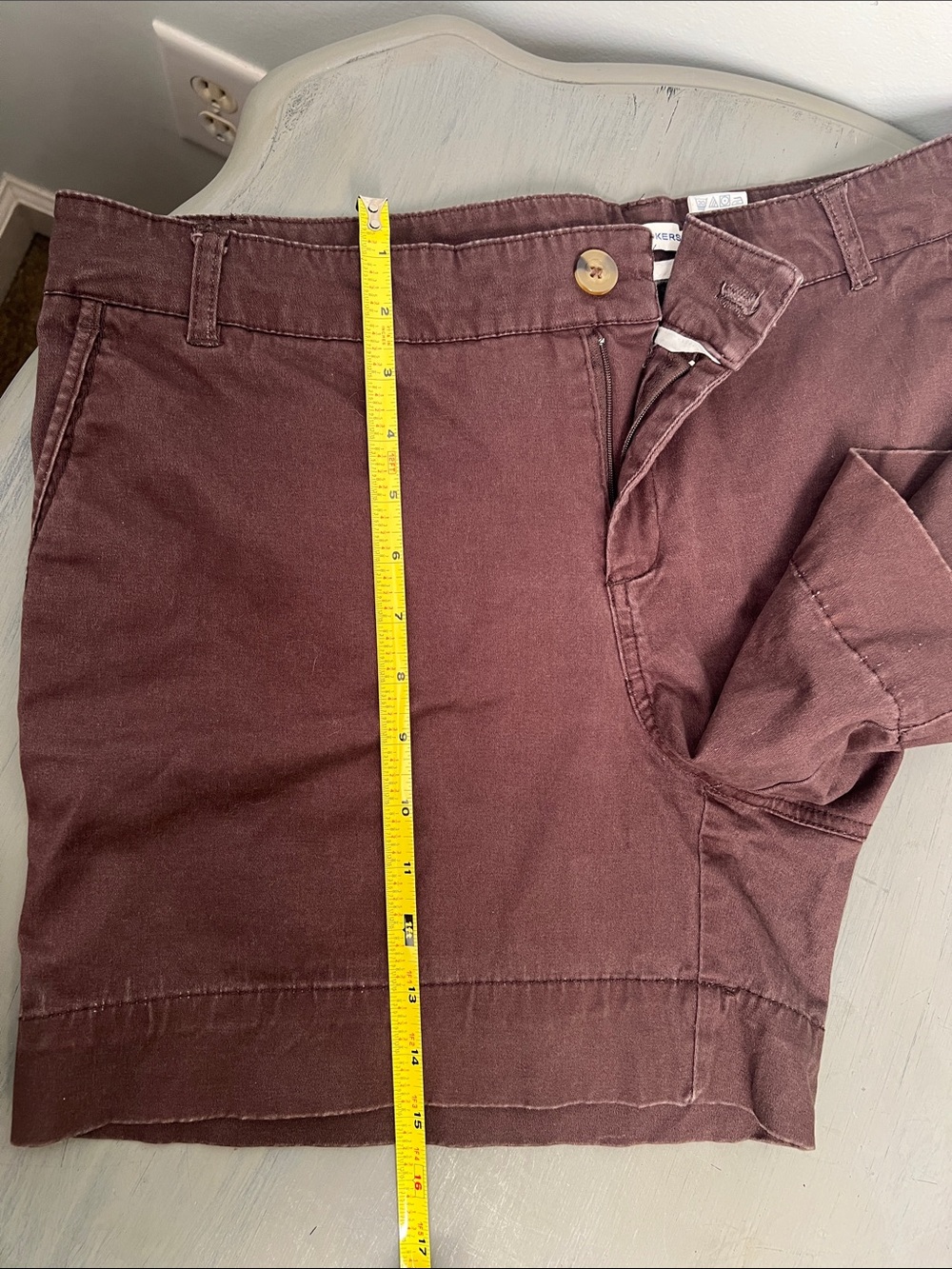 Dockers Women's flat front Cotton Shorts in Brown size 14 - Picture 5 of 8